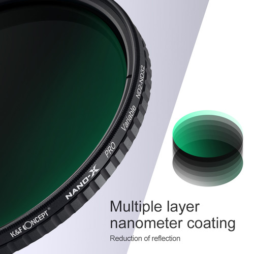 K&F Concept 49mm VND ND2-ND32 (1-5 Stop) Variable ND Filter NO X Spot Nanotec Ultra-Slim Weather-Sealed KF01.1166V1 - 11